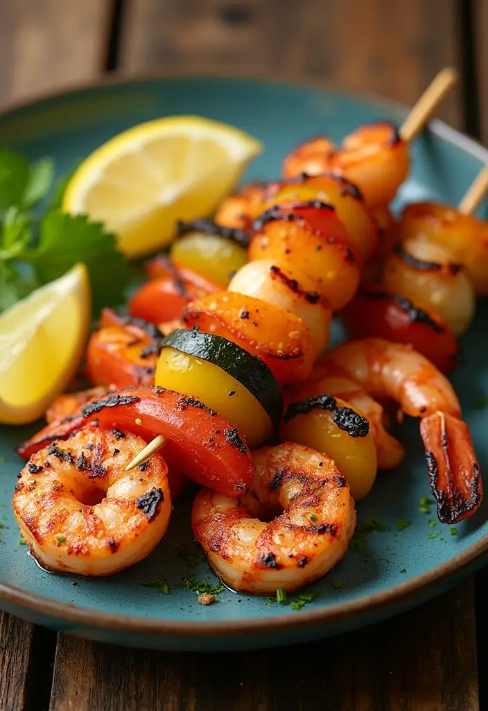 27 Family-Friendly Gluten Free Dairy Free Dinner Ideas - 14. Shrimp & Veggie Skewers