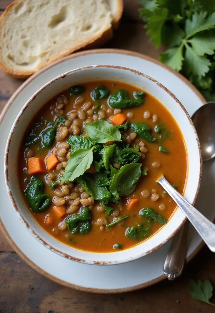 27 Family-Friendly Gluten Free Dairy Free Dinner Ideas - 8. Lentil Soup with Spinach