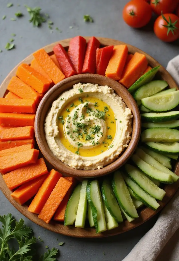 27 Gluten and Dairy Free Snack Recipes for Energy on the Go - 10. Hummus and Veggie Sticks