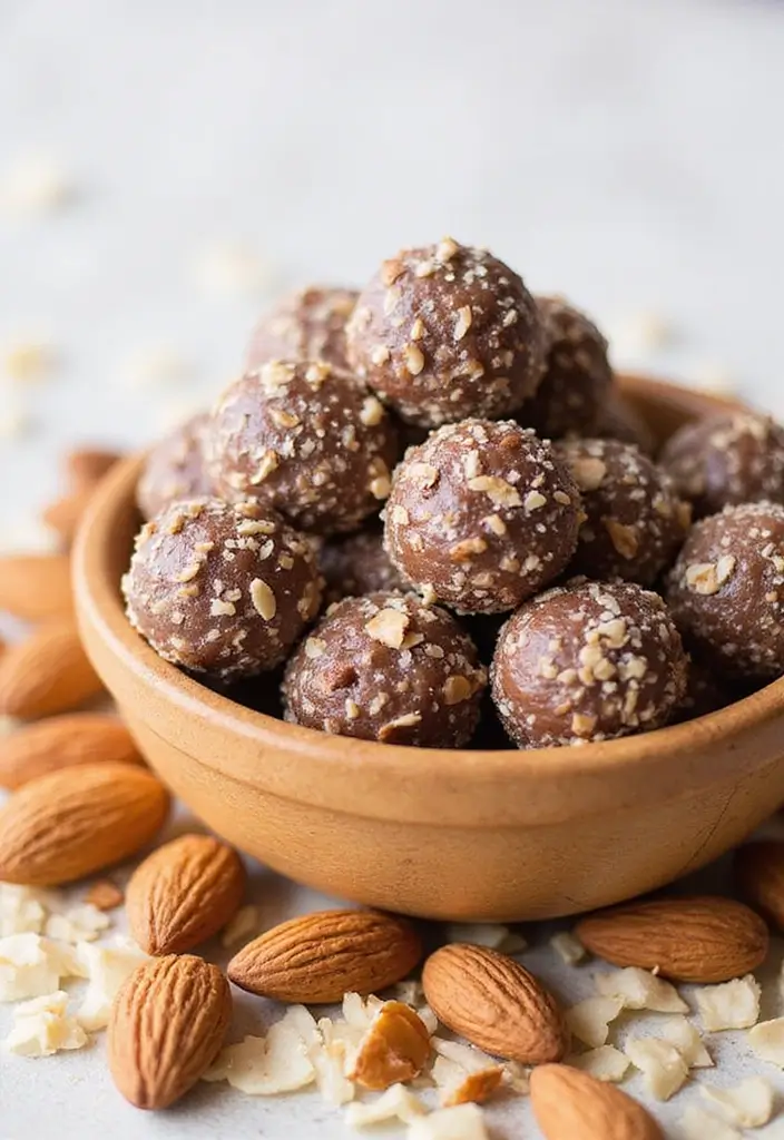 27 Gluten and Dairy Free Snack Recipes for Energy on the Go - 22. Almond Joy Energy Bites