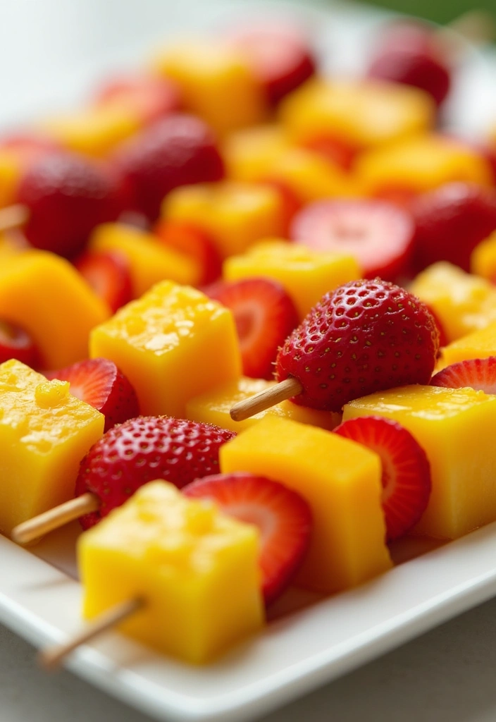 27 Gluten and Dairy Free Snack Recipes for Energy on the Go - 4. Tropical Fruit Skewers