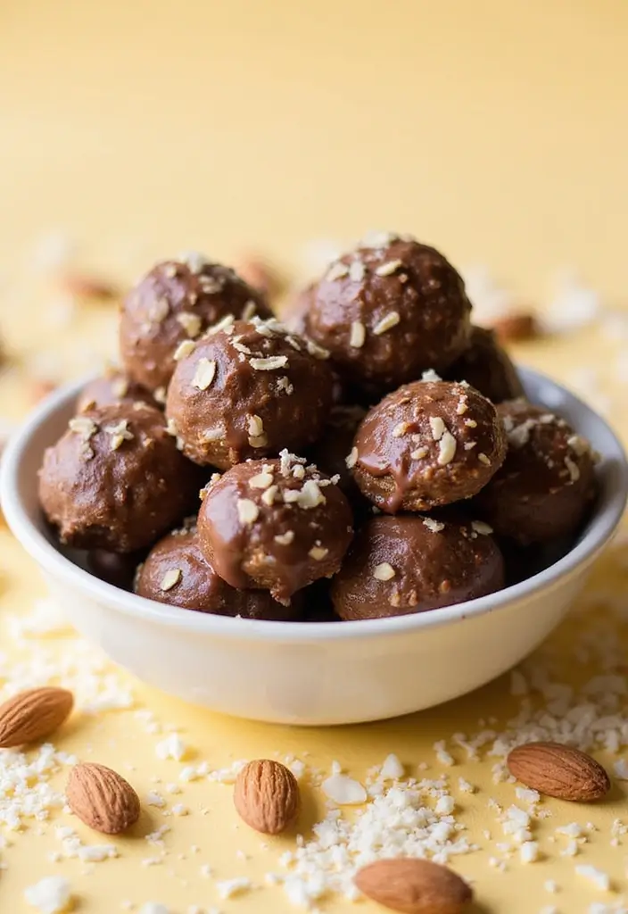 27 Irresistible Gluten and Dairy Free Dessert Recipes to Try Tonight - 6. Almond Joy Energy Bites