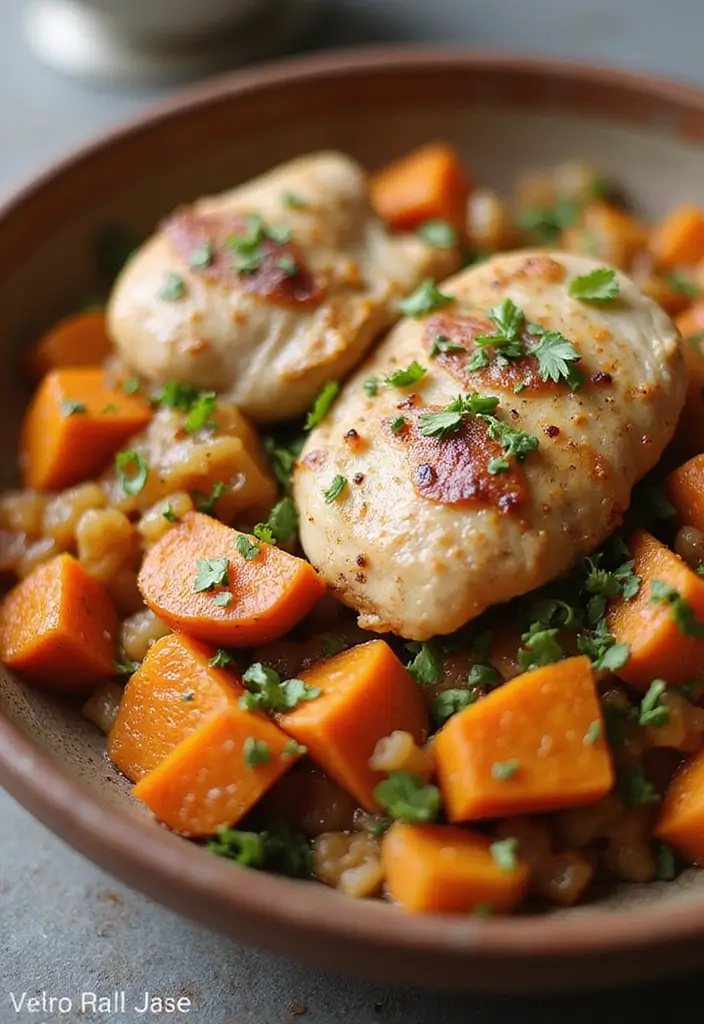 27 Juicy Dairy Free Chicken Recipes for Dinner Tonight - 26. Chicken and Sweet Potato Hash