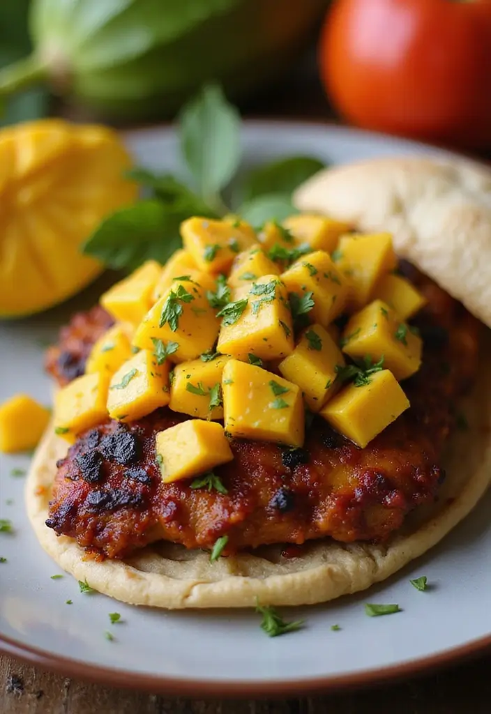 27 Juicy Dairy Free Chicken Recipes for Dinner Tonight - 8. Jerk Chicken with Mango Salsa