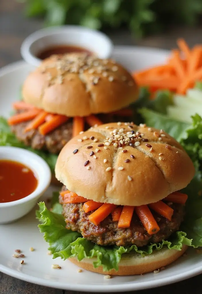 27 Juicy & Easy Dairy Free Hamburger Recipes You’ll Keep Making - 14. Cabbage and Carrot Asian Burgers