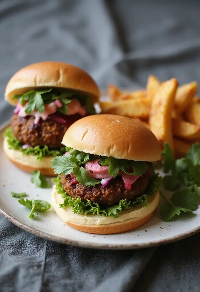 27 Juicy & Easy Dairy Free Hamburger Recipes You’ll Keep Making - 16. Lentil and Beetroot Burgers