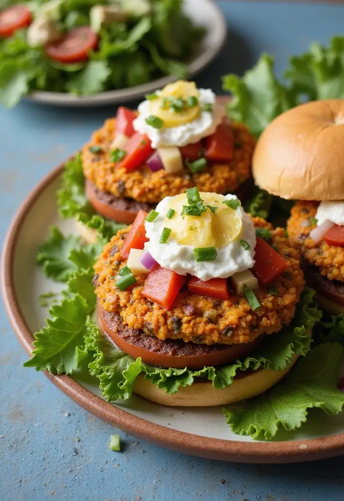 27 Juicy & Easy Dairy Free Hamburger Recipes You’ll Keep Making - 22. Sweet Potato and Lentil Burgers