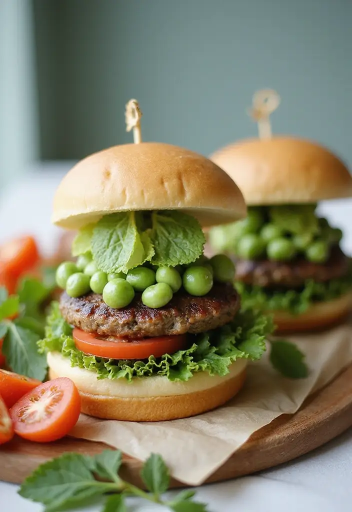 27 Juicy & Easy Dairy Free Hamburger Recipes You’ll Keep Making - 24. Green Pea and Mint Burgers