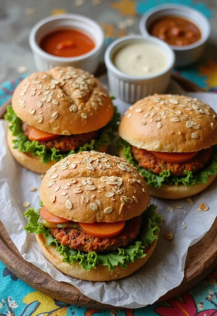 27 Juicy & Easy Dairy Free Hamburger Recipes You’ll Keep Making - 9. Oat and Carrot Veggie Burgers