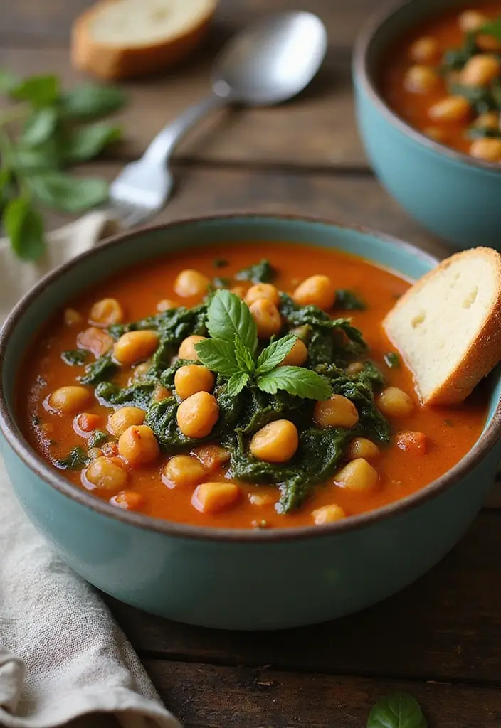 28 Dairy Free Dinner Recipes So Good You Won’t Miss the Cheese - 10. Chickpea and Spinach Stew