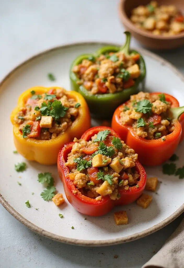 28 Dairy Free Dinner Recipes So Good You Won’t Miss the Cheese - 11. Vegan Stuffed Bell Peppers