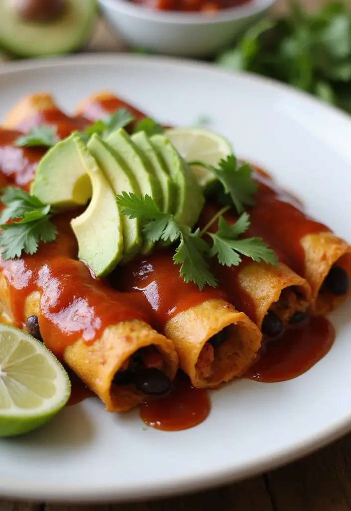 28 Dairy Free Dinner Recipes So Good You Won’t Miss the Cheese - 17. Black bean and sweet potato enchiladas