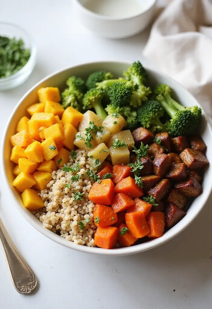 28 Dairy Free Dinner Recipes So Good You Won’t Miss the Cheese - 19. Quinoa and Roasted Vegetable Bowl