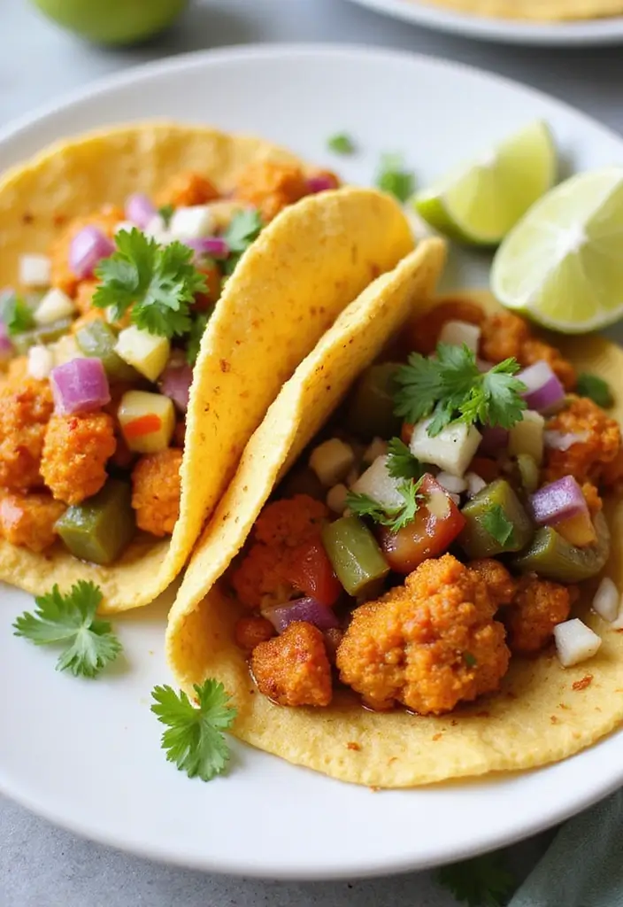 28 Dairy Free Dinner Recipes So Good You Won’t Miss the Cheese - 23. Spiced Cauliflower Tacos