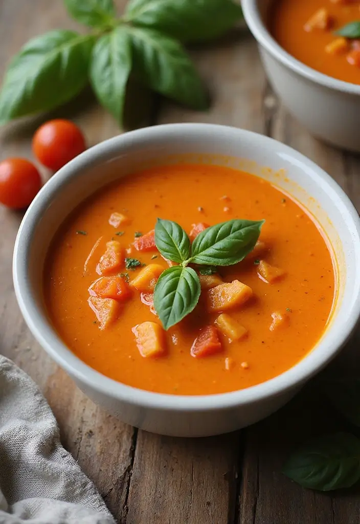 28 Dairy Free Dinner Recipes So Good You Won’t Miss the Cheese - 26. Creamy Tomato Basil Soup