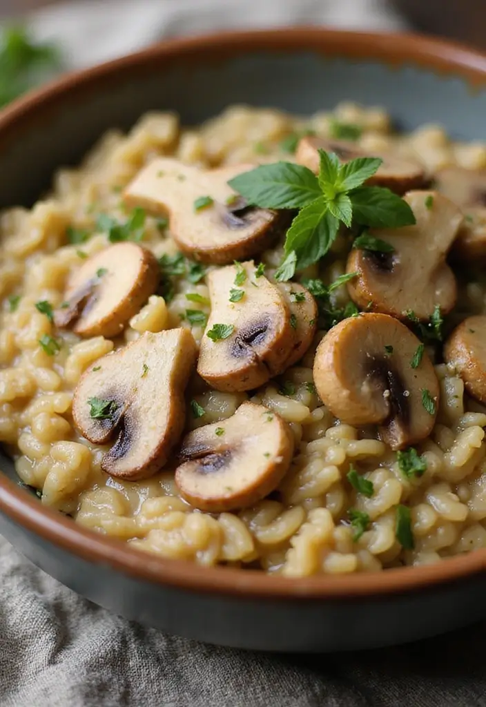 28 Dairy Free Dinner Recipes So Good You Won’t Miss the Cheese - 8. Creamy Garlic Mushroom Risotto