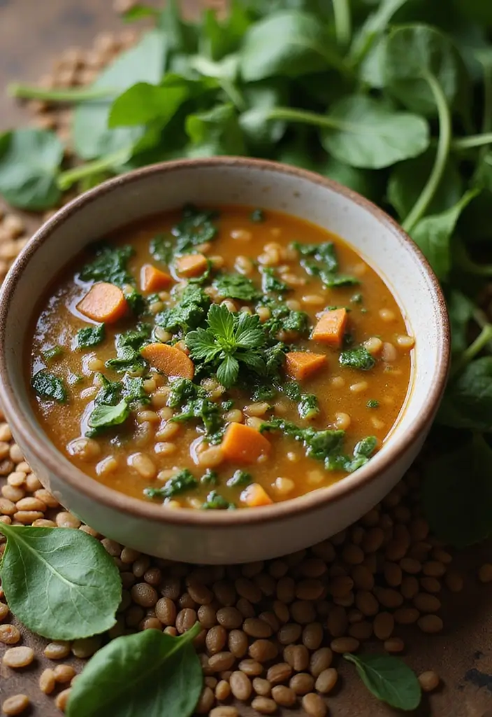 30 Comforting Soup Recipes That Are 100% Dairy Free - 14. Lentil and Spinach Soup