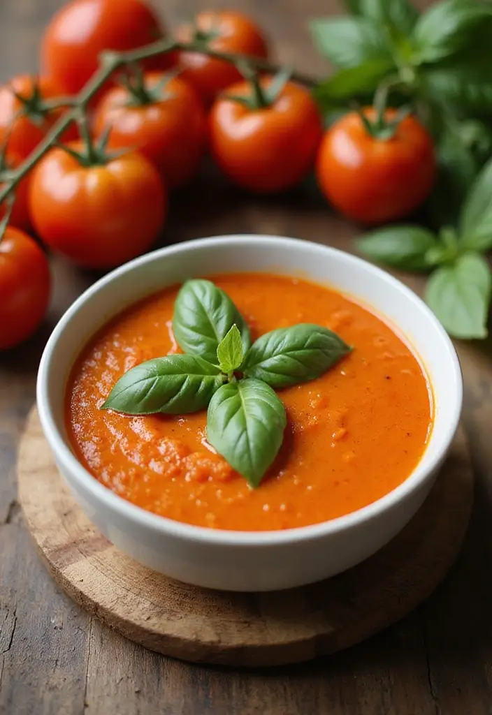 30 Comforting Soup Recipes That Are 100% Dairy Free - 21. Creamy Tomato Basil Soup