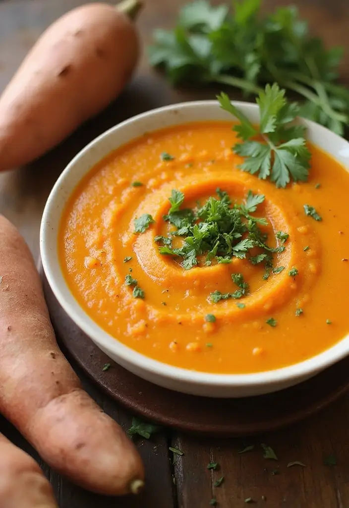 30 Comforting Soup Recipes That Are 100% Dairy Free - 6. Sweet Potato and Leek Soup
