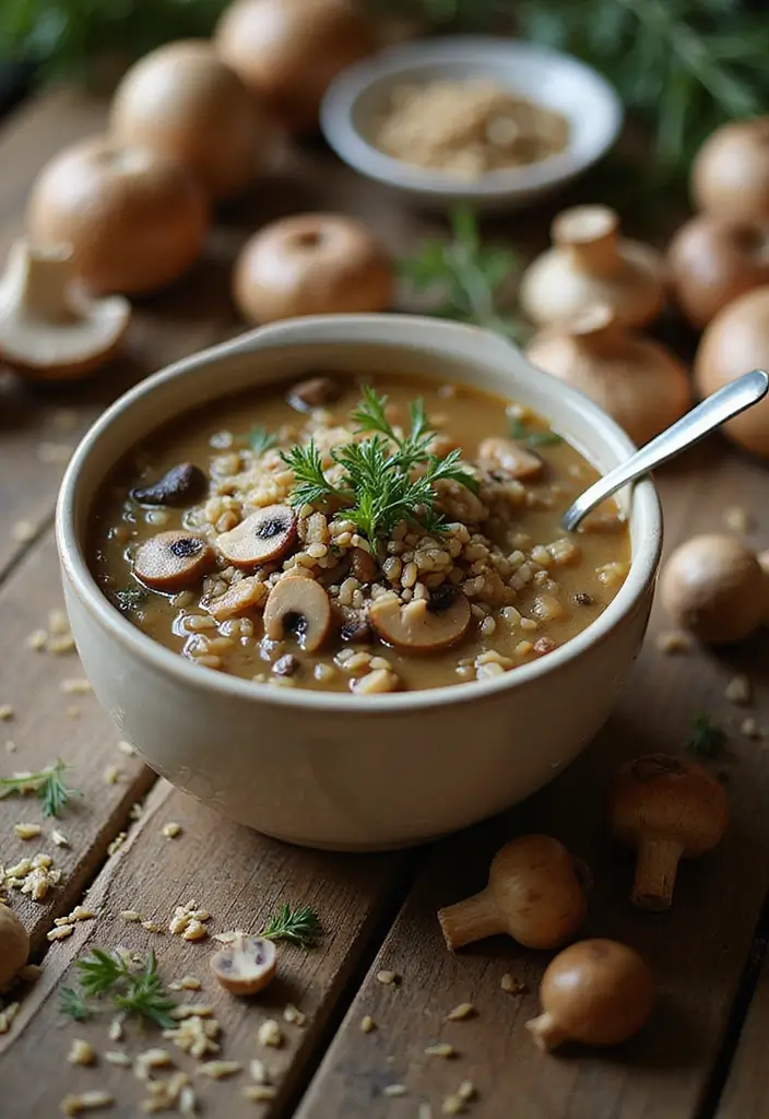 30 Comforting Soup Recipes That Are 100% Dairy Free - 7. Mushroom and Wild Rice Soup