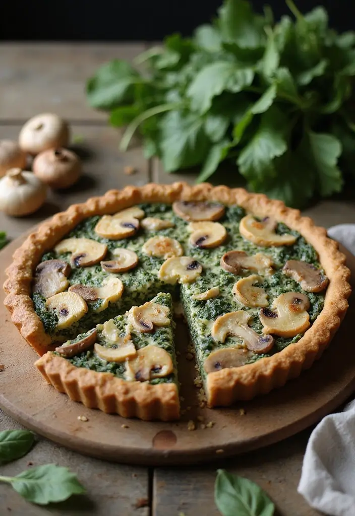 30 Dairy Free Pie Recipes That Taste Like the Real Thing - 8. Savory Spinach and Mushroom Pie
