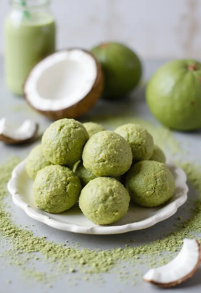 30 Dessert Recipes That Are Totally Gluten Free & Dairy Free - 18. Matcha Coconut Bliss Balls