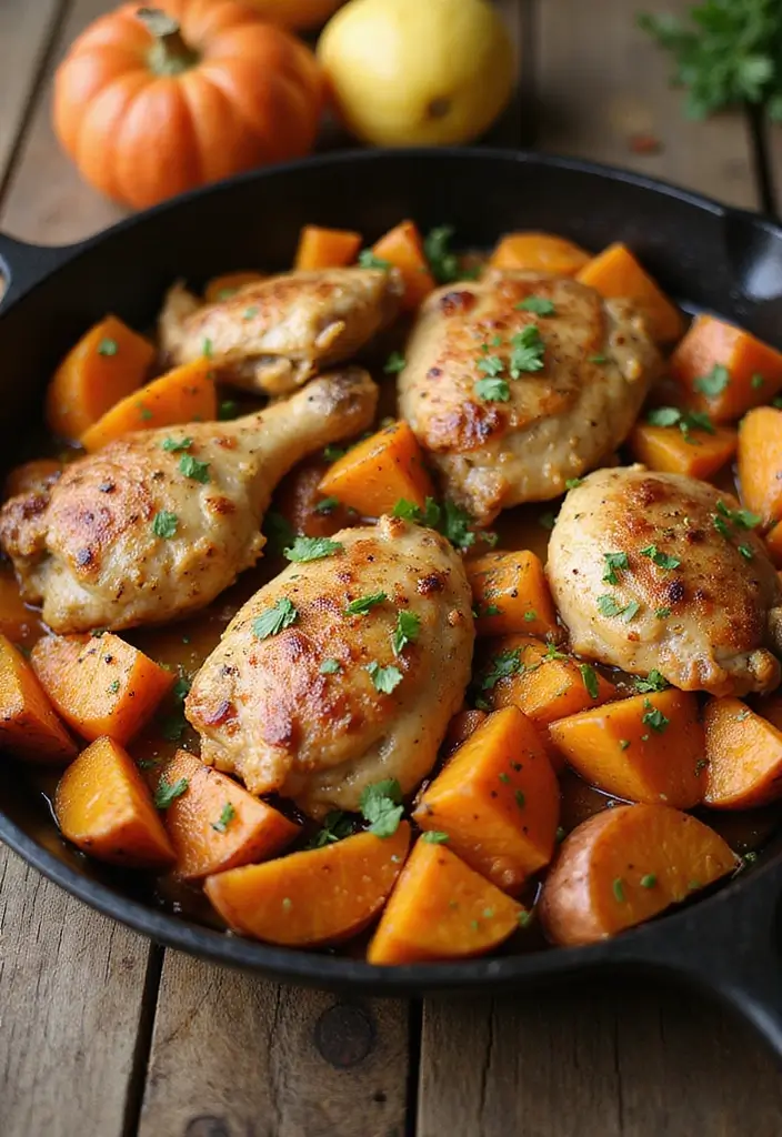 30 Flavorful Gluten Free Dairy Free Chicken Recipes You’ll Make Again - 26. Chicken and Sweet Potato Skillet