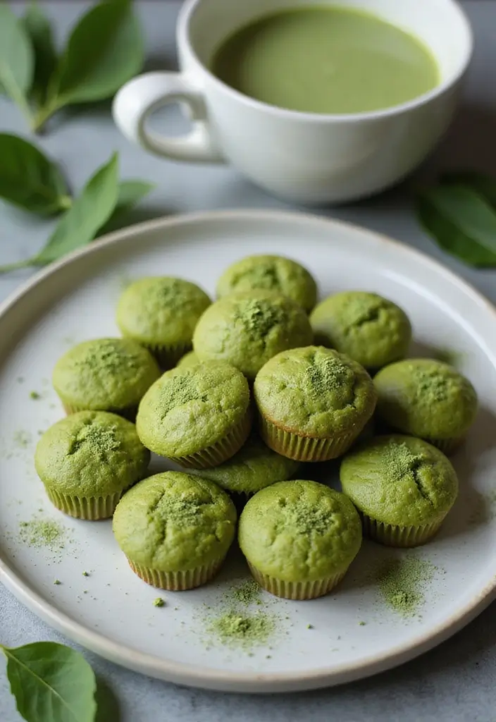 30 Fluffy & Moist Dairy Free Muffin Recipes to Bake Now - 13. Matcha Green Tea Muffins