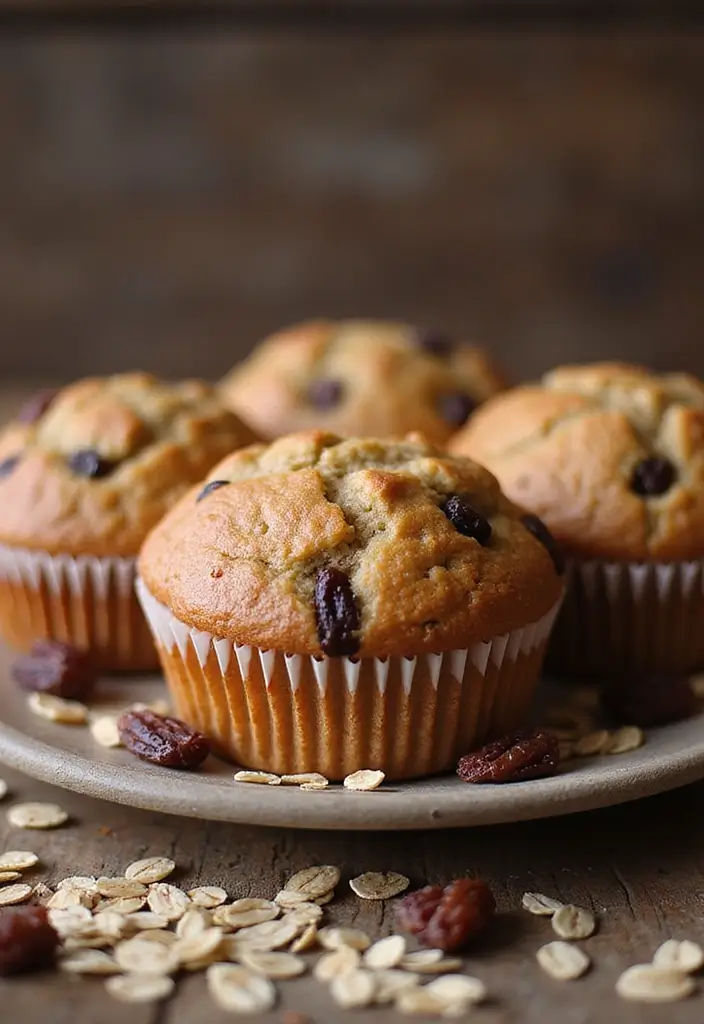 30 Fluffy & Moist Dairy Free Muffin Recipes to Bake Now - 14. Oatmeal Raisin Muffins