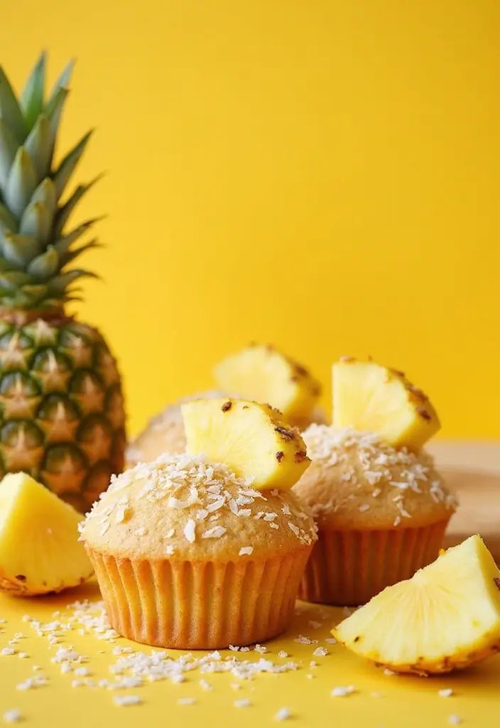 30 Fluffy & Moist Dairy Free Muffin Recipes to Bake Now - 15. Tropical Coconut Pineapple Muffins