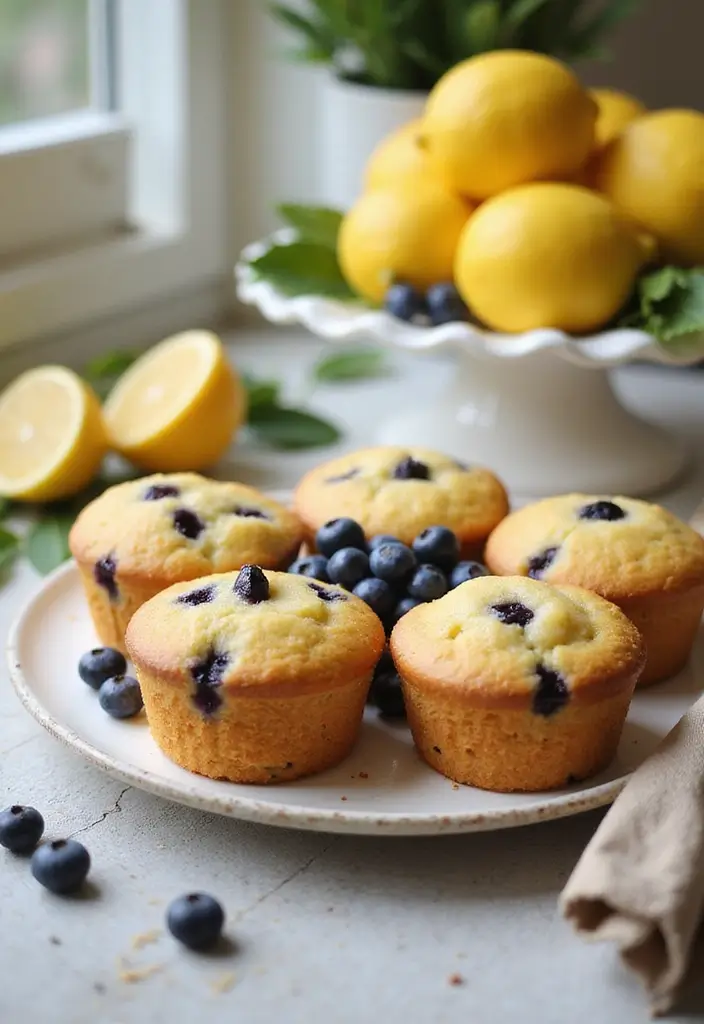 30 Fluffy & Moist Dairy Free Muffin Recipes to Bake Now - 18. Blueberry Lemon Muffins