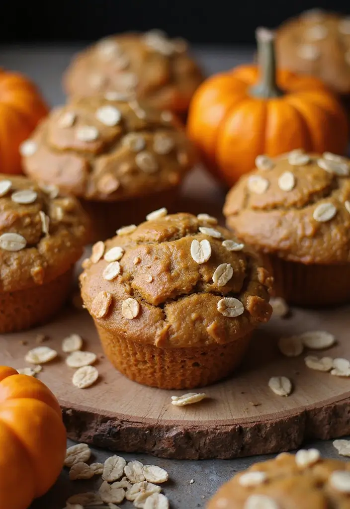 30 Fluffy & Moist Dairy Free Muffin Recipes to Bake Now - 30. Pumpkin Oat Muffins