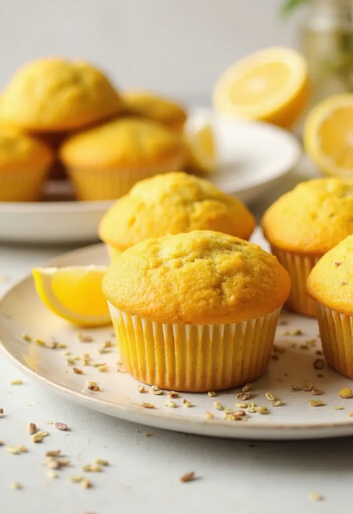 30 Fluffy & Moist Dairy Free Muffin Recipes to Bake Now - 4. Lemon Poppy Seed Muffins