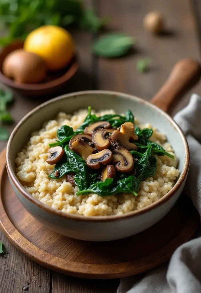 30 Gluten Dairy Free Thanksgiving Recipes Your Guests Will Love - 24. Savory Oatmeal with Spinach and Mushrooms
