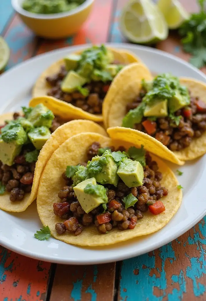 30 Gluten Free Dairy Free Egg Free Recipes That Actually Taste Amazing - 13. Lentil Tacos with Avocado Salsa