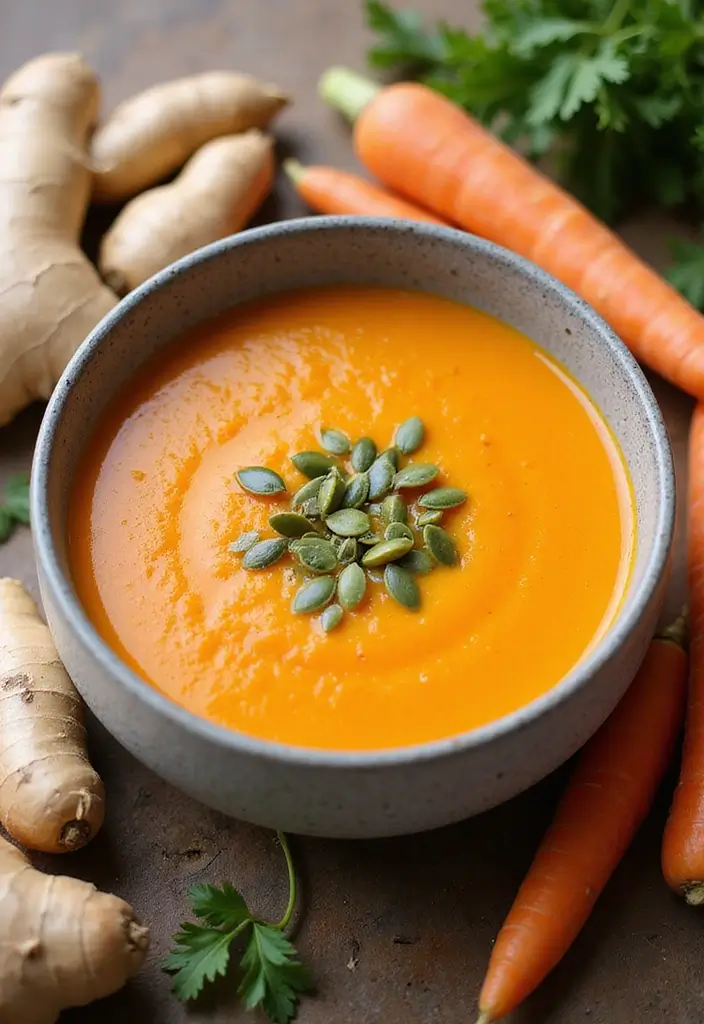 30 Gluten Free Dairy Free Soup Recipes to Warm You Up - 12. Carrot Ginger Soup