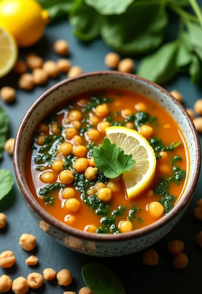 30 Gluten Free Dairy Free Soup Recipes to Warm You Up - 23. Chickpea and Spinach Soup