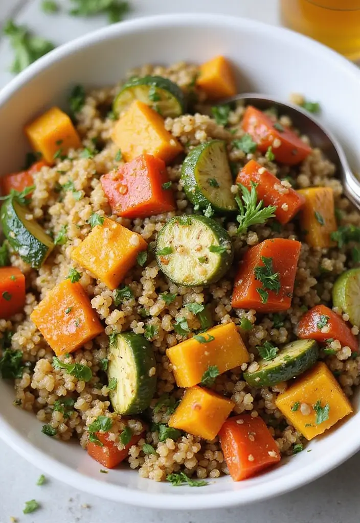 30 Gluten Free Dairy Free Vegan Recipes Packed with Flavor - 21. Roasted Veggie Quinoa Bowl
