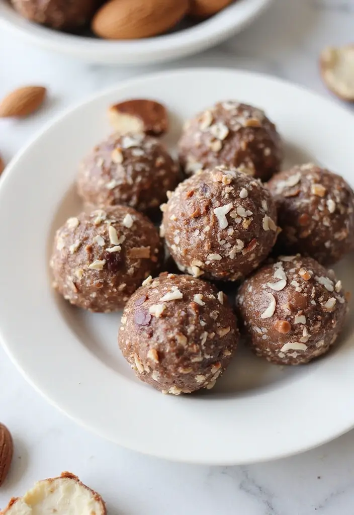 30 Gluten Free Dairy Free Vegan Recipes Packed with Flavor - 22. Almond Joy Energy Bites