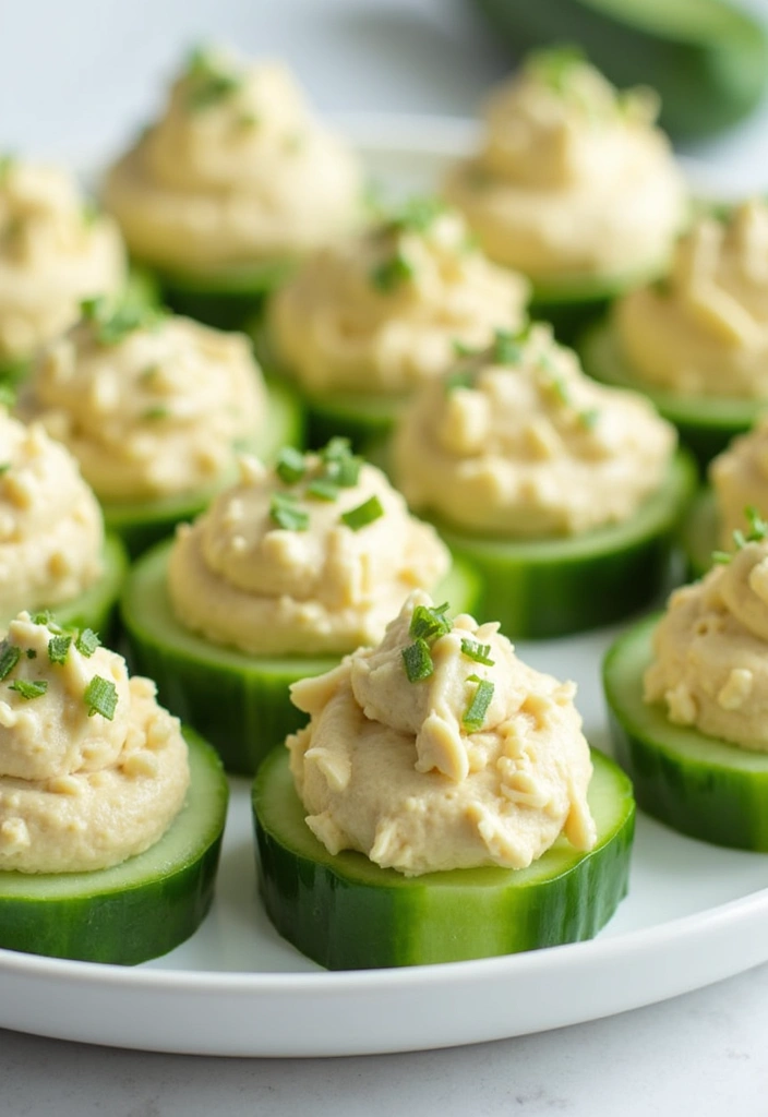 30 Gluten Free Dairy Free Vegan Recipes Packed with Flavor - 28. Cucumber Hummus Bites