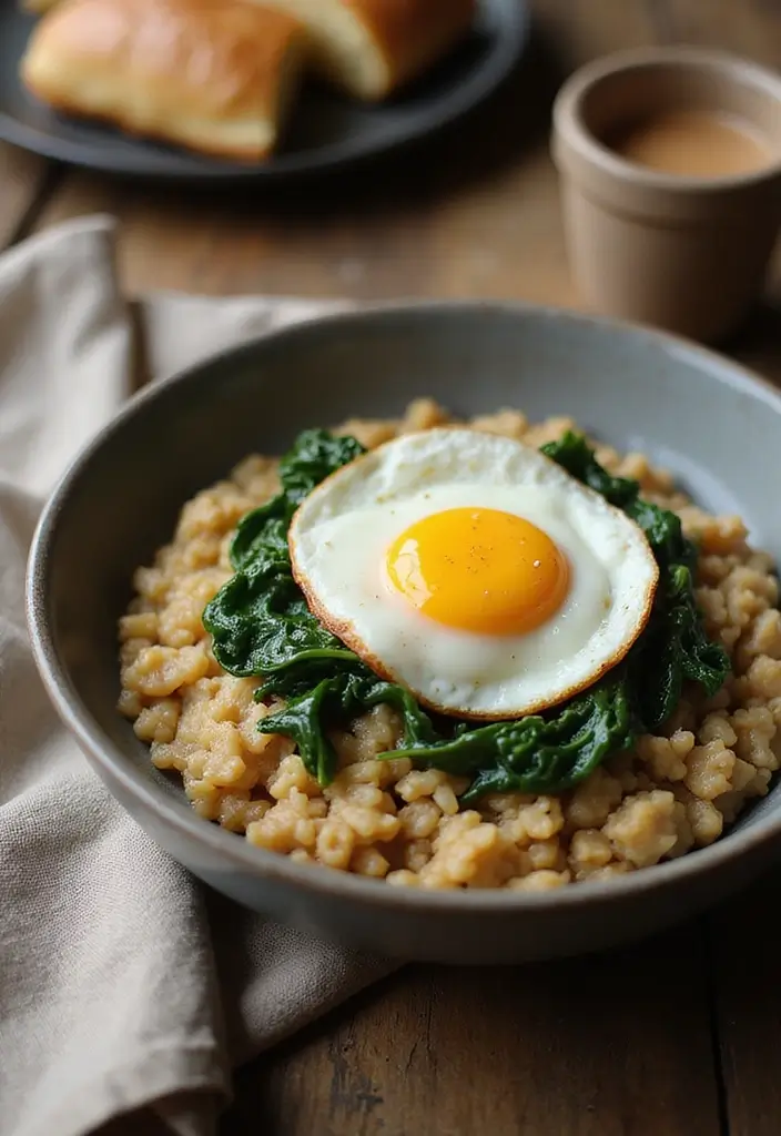 30 Gluten Nut Dairy Free Recipes Perfect for Allergy-Friendly Meals - 23. Savory Oatmeal with Spinach and Egg