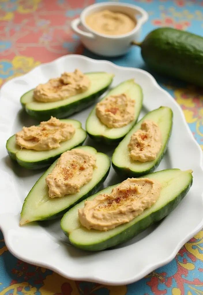 30 Gluten Nut Dairy Free Recipes Perfect for Allergy-Friendly Meals - 25. Cucumber and Hummus Boats