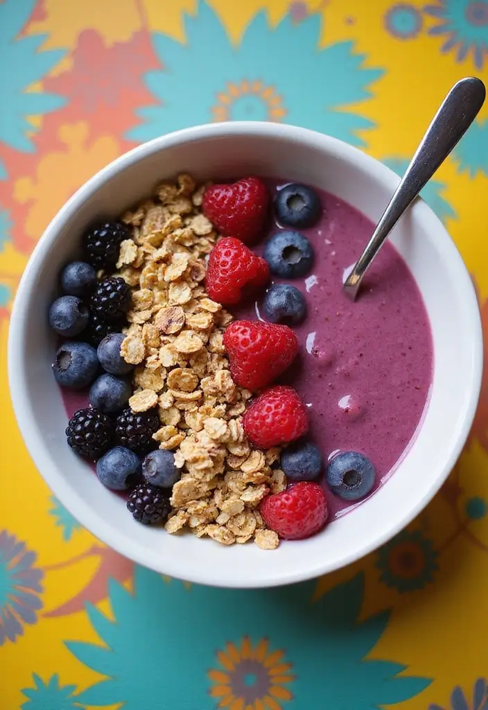 30 Gluten and Dairy Free Breakfast Recipes to Start Your Day Right - 16. Smoothie Bowl with Granola and Berries