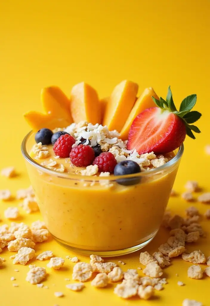 30 Gluten and Dairy Free Breakfast Recipes to Start Your Day Right - 3. Tropical Mango Smoothie Bowl