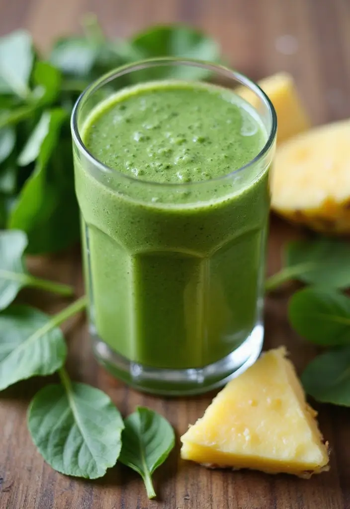 30 Gluten and Dairy Free Breakfast Recipes to Start Your Day Right - 4. Green Smoothie with Spinach and Pineapple