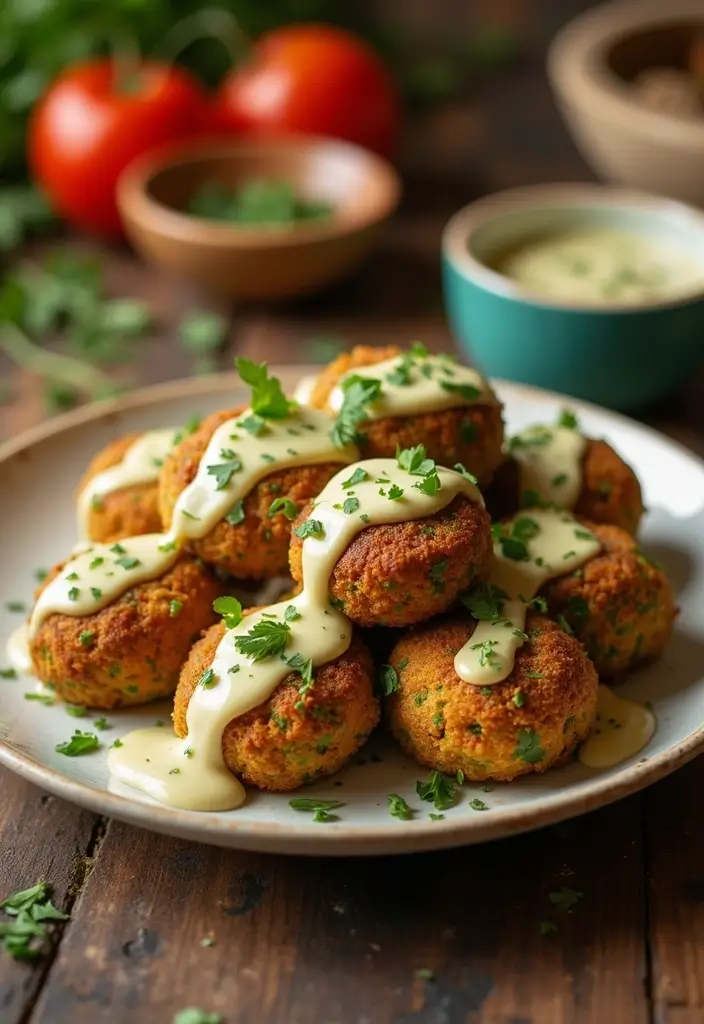 30 Gluten and Dairy Free Lunch Recipes That Travel Well - 12. Baked Falafel with Tahini Sauce