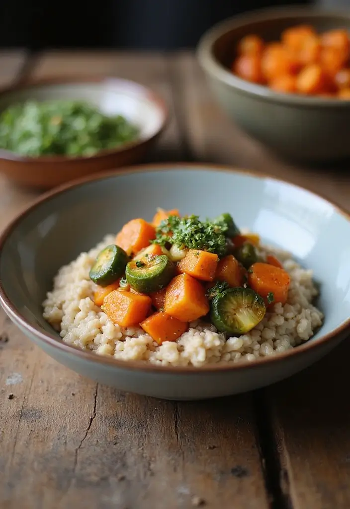 30 Gluten and Dairy Free Lunch Recipes That Travel Well - 24. Savory Oatmeal with Vegetables