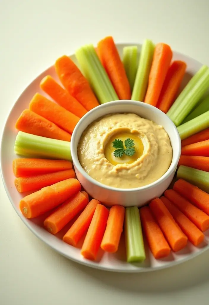 30 Gluten and Dairy Free Lunch Recipes That Travel Well - 27. Carrot and Celery Sticks with Hummus