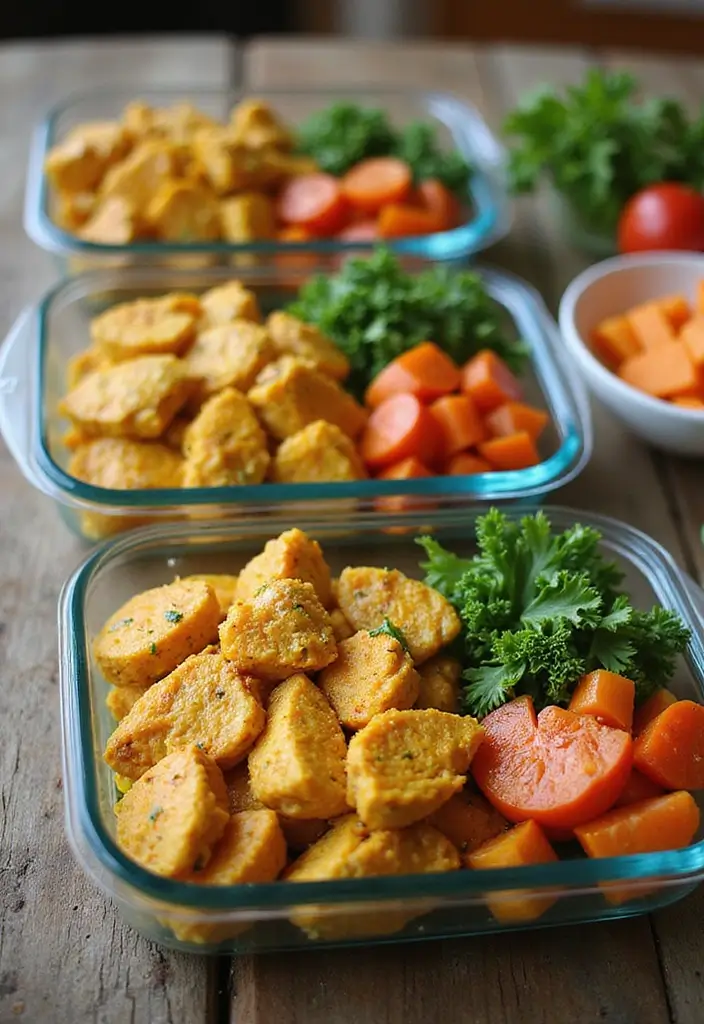 30 Gluten and Dairy Free Lunch Recipes That Travel Well - 28. Ginger Turmeric Chicken Meal Prep