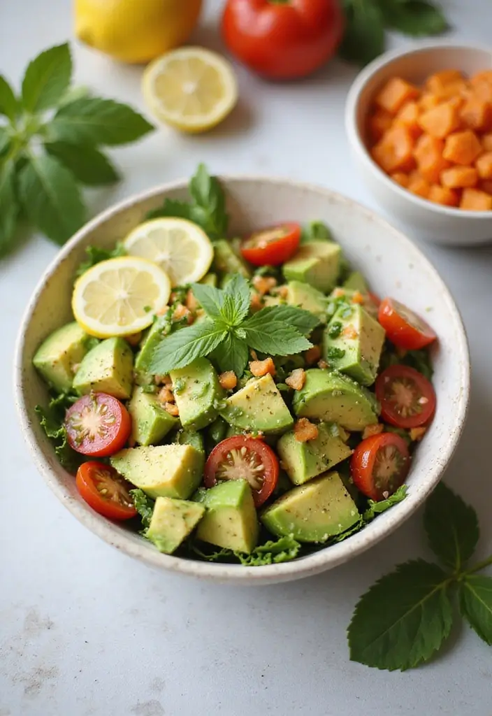30 Gluten and Dairy Free Lunch Recipes That Travel Well - 29. Avocado and Tomato Salad